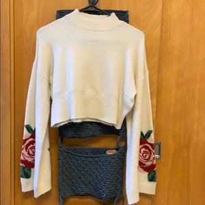 Beige knitted sweater